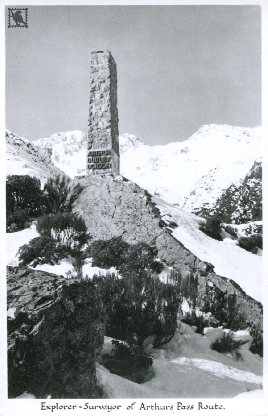 Memorial to Arthur Dudley Dobson, Explorer-Surveyor of Arthurs Pass Route