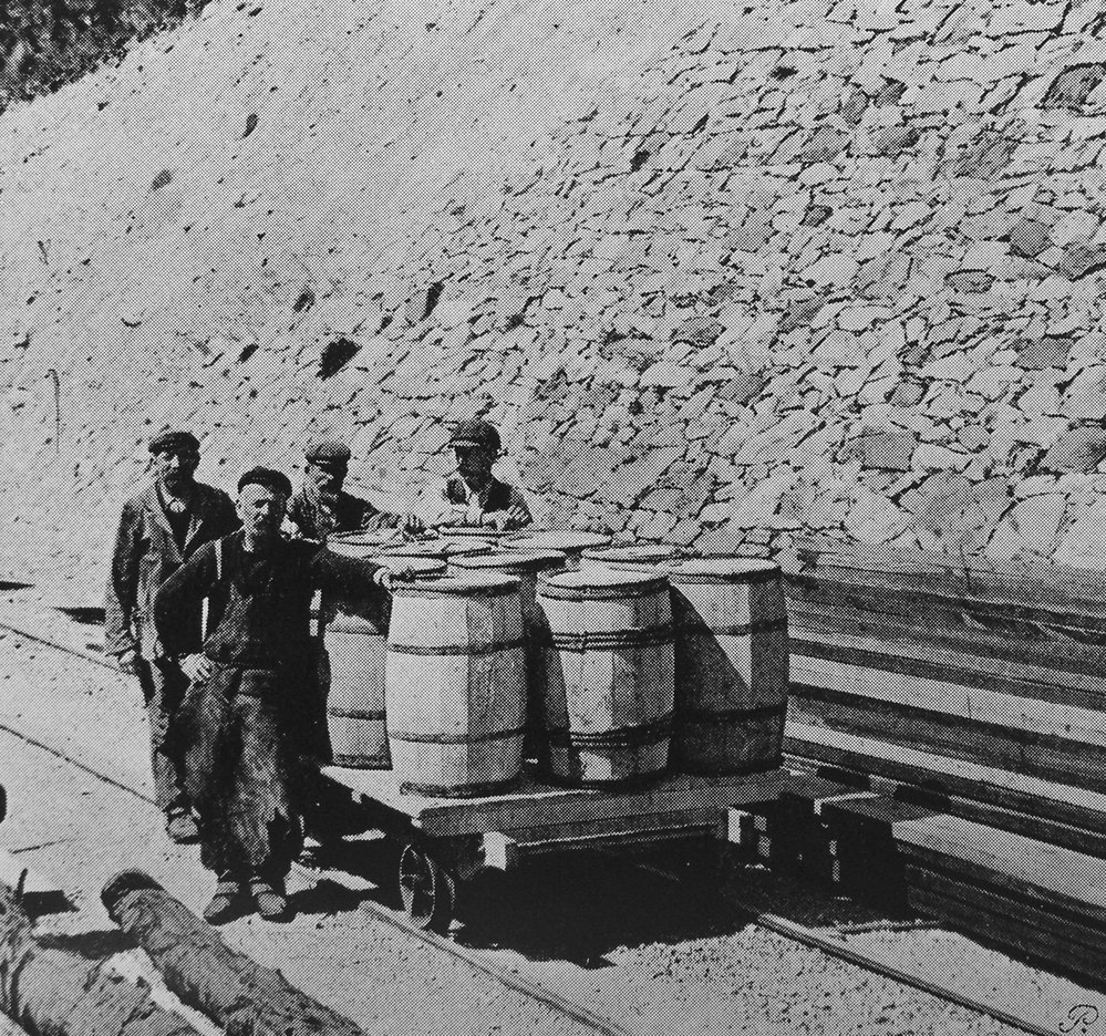 Midland Railway Line, trucks of cement at Staircase gulley