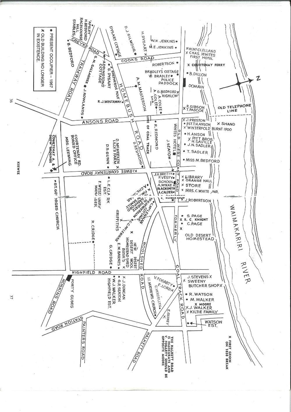 Map of Courtenay, 1967