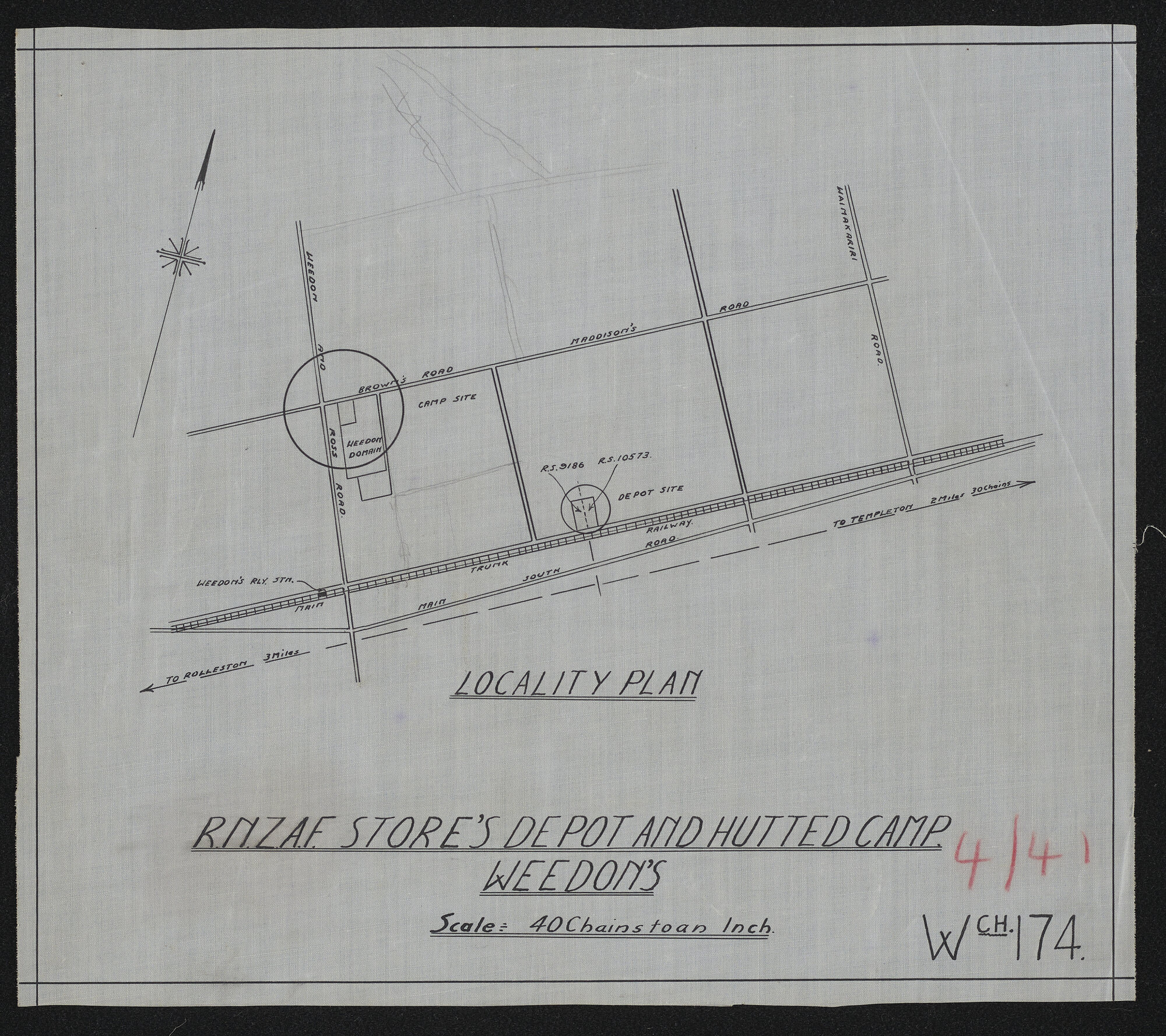 RNZAF map of Weedons air station