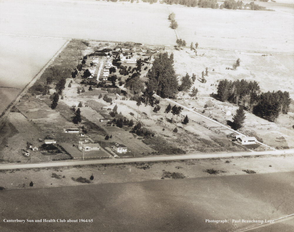 Aerial view of Pineglades Naturist Club, 1964-5