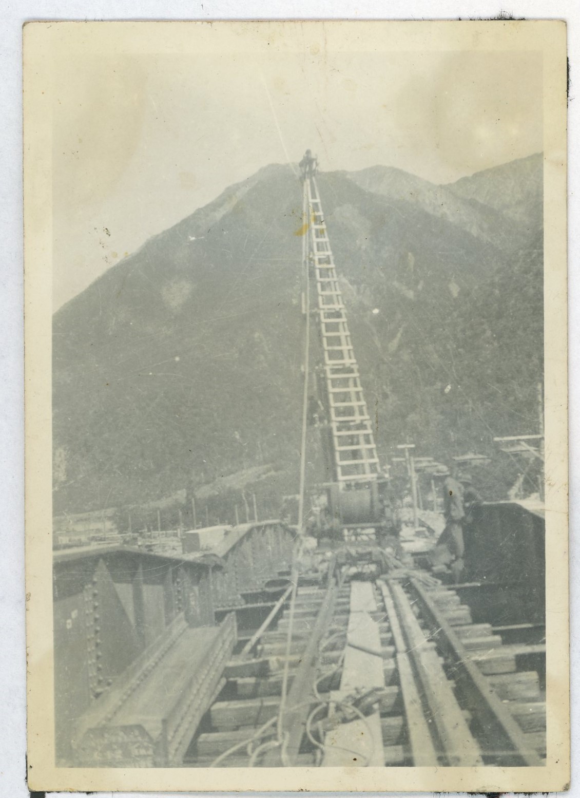 Crane on site of Ōtira Tunnel construction
