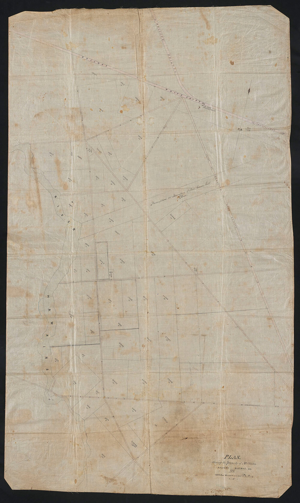 Map of Clinton property, Darfield, 1876