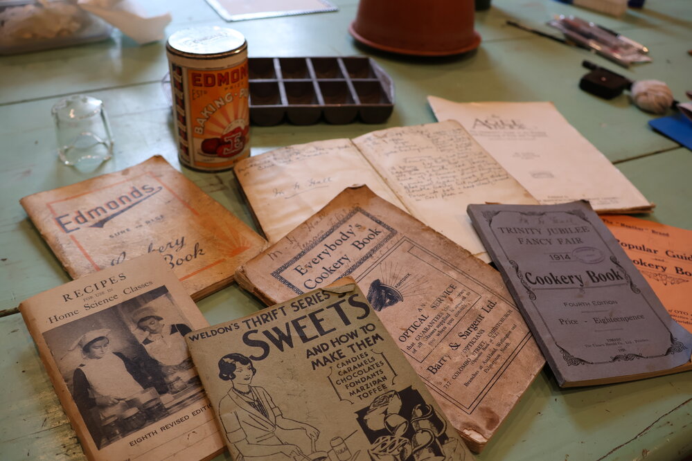 Recipe books at the Terrace Station kitchen museum, 2023