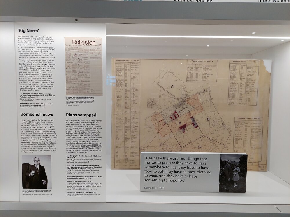 Norman Kirk and Rolleston New Town exhibition