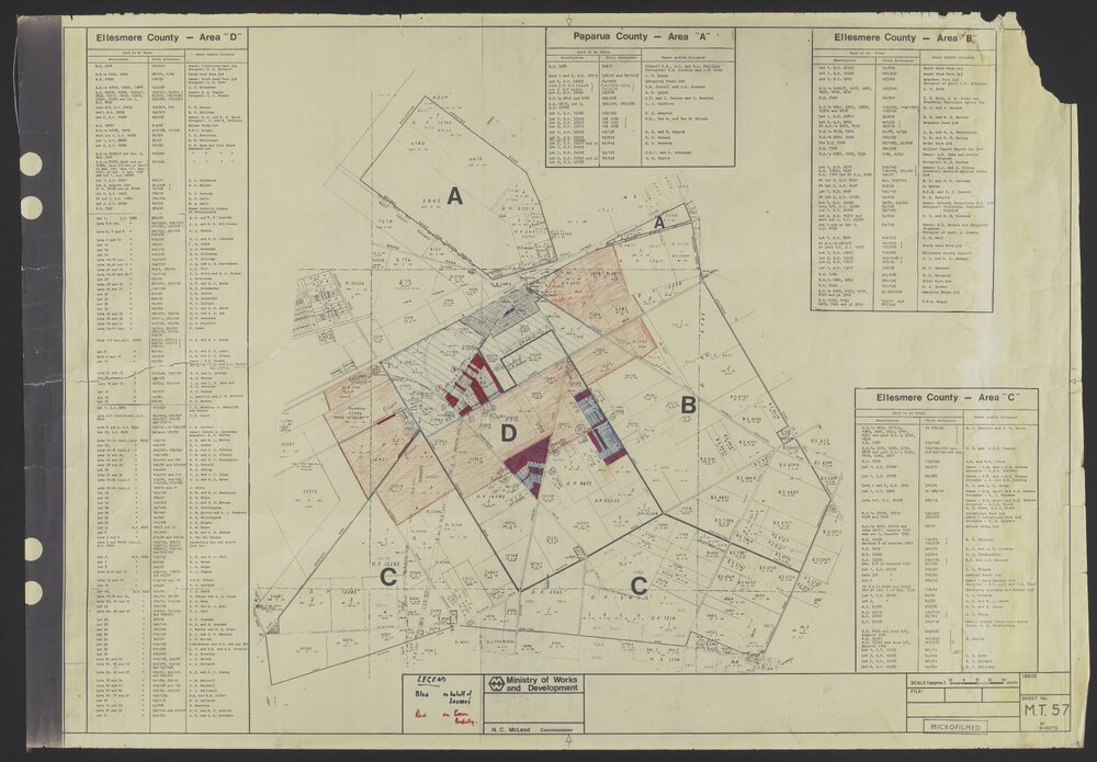 Ministry of Works map of Rolleston New Town, 1973