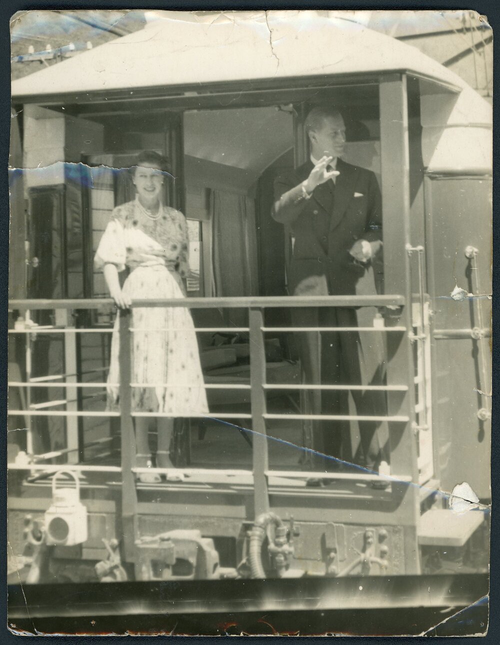 The Royal train at Ōtira, 1954