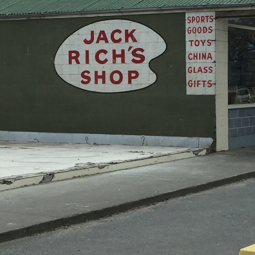 Sign outside Jack Rich's shop, Darfield