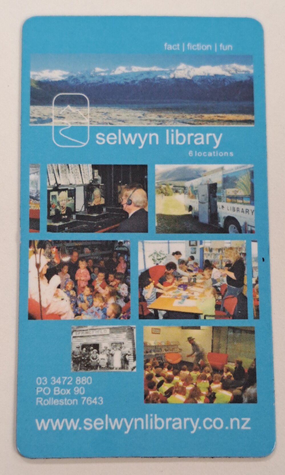 'Fact, fiction, fun': Selwyn Libraries fridge magnet, c2014