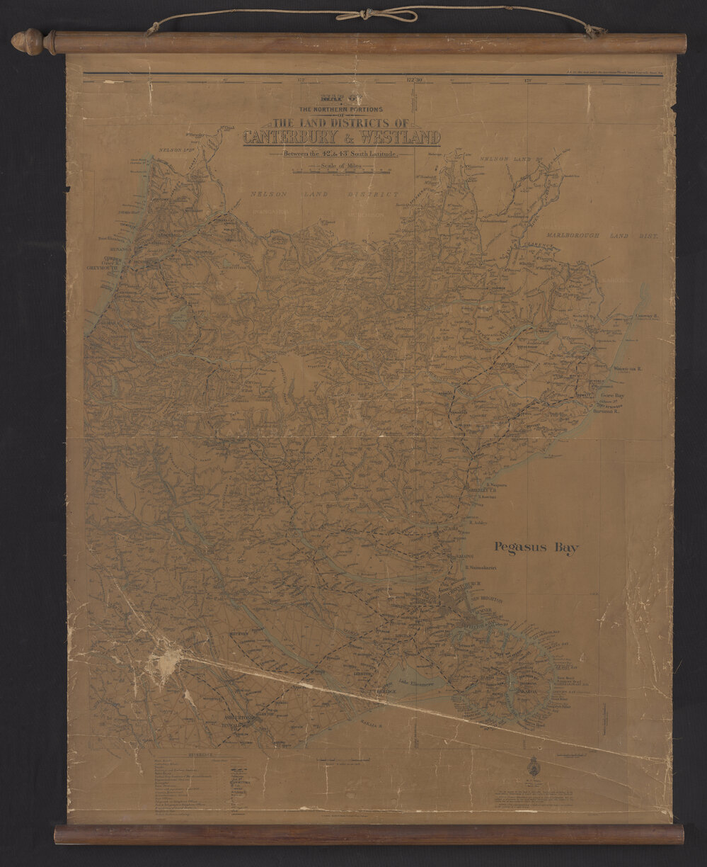 The northern portions of the land districts of Canterbury and Westland