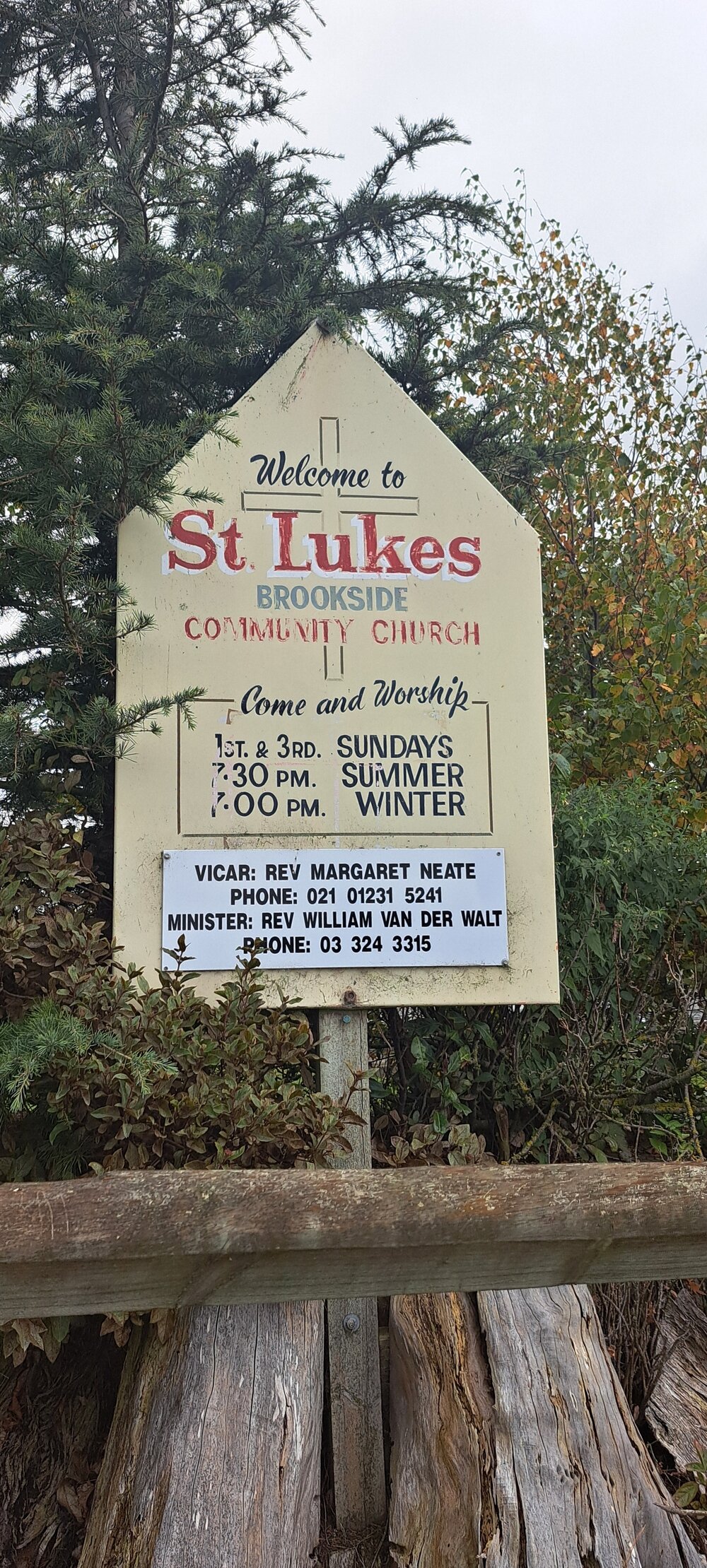 Sign outside St Luke's Anglican Church, Brookside
