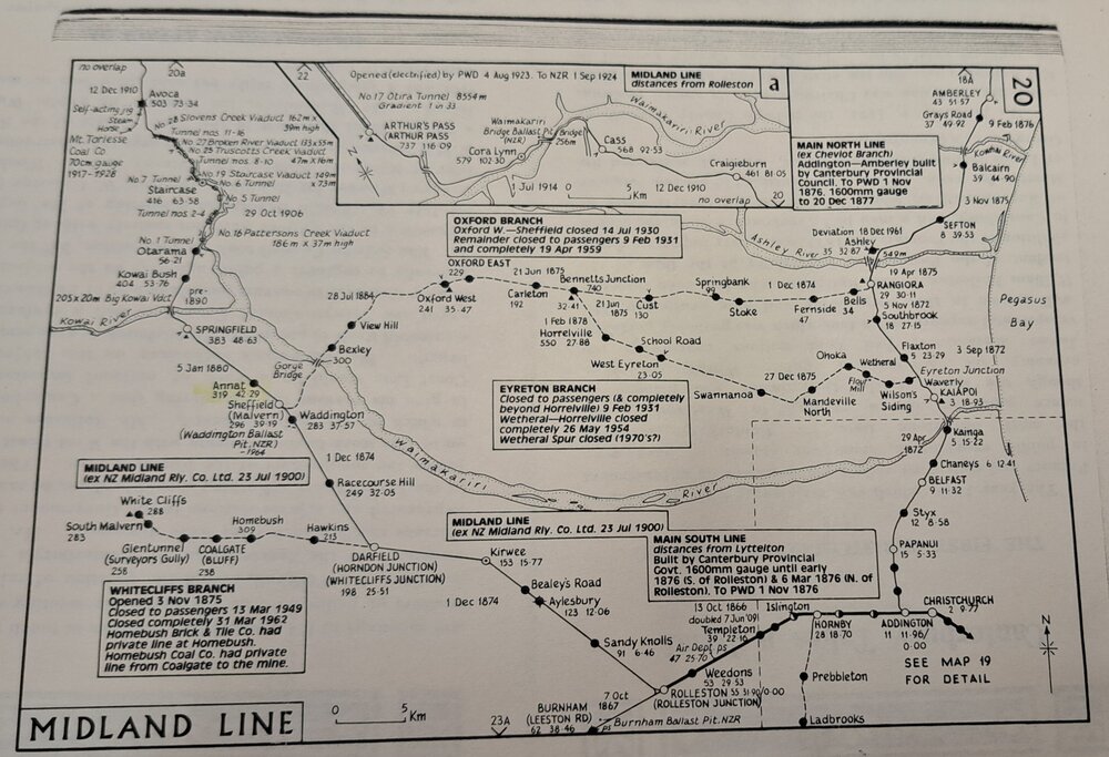 Midland Railway line map