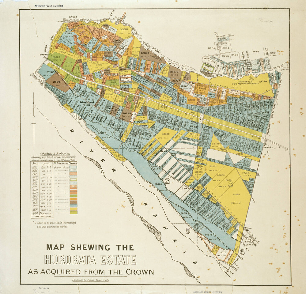 Map shewing the Hororata Estate as acquired from the crown