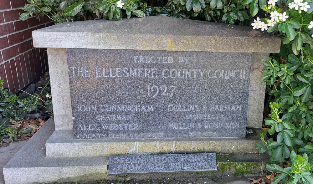 Foundation stone for 1927 Ellesmere County Council building