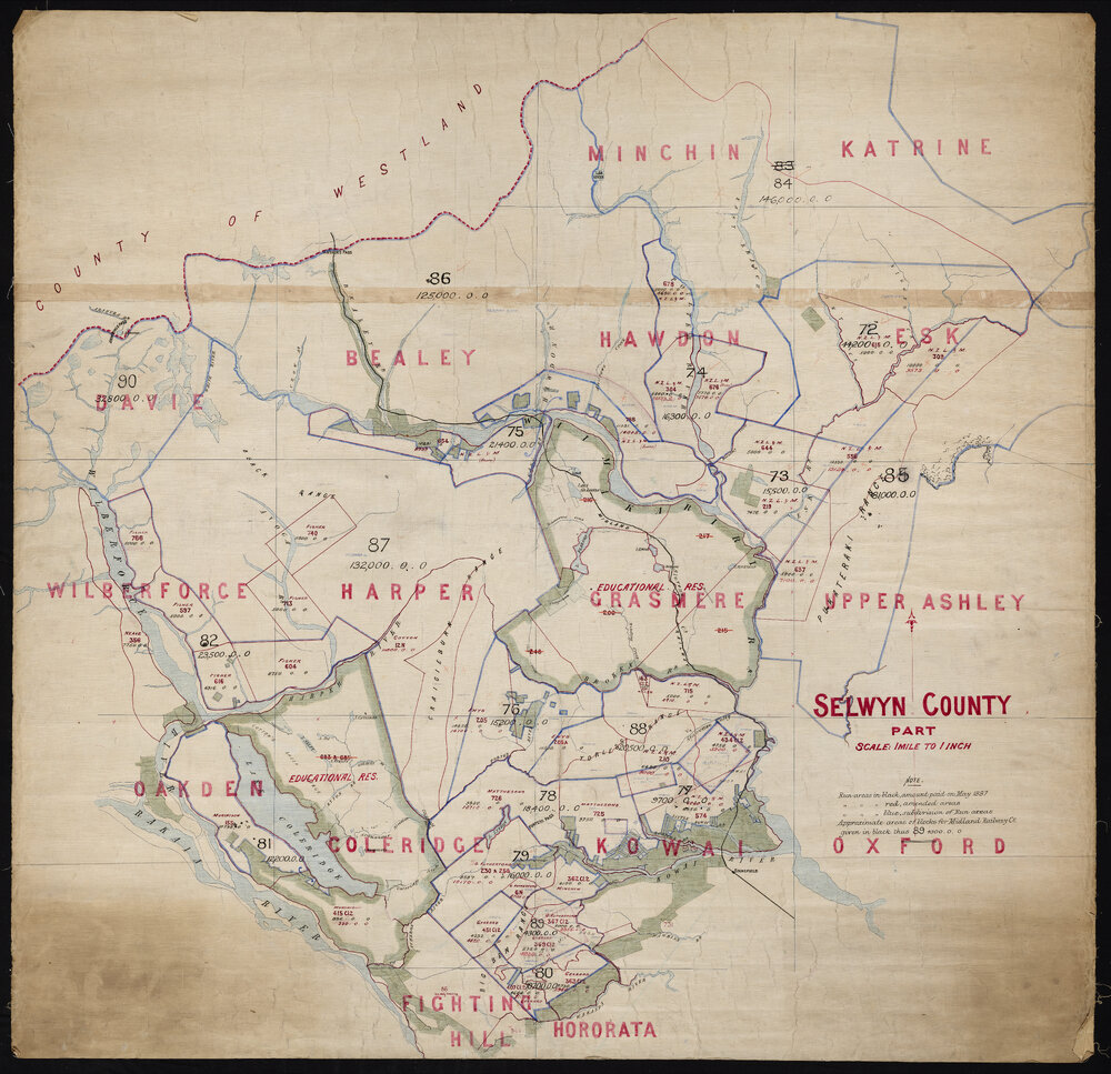 Midland Railway map, Selwyn County