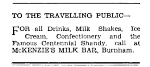 McKenzie's Milk Bar, Burnham