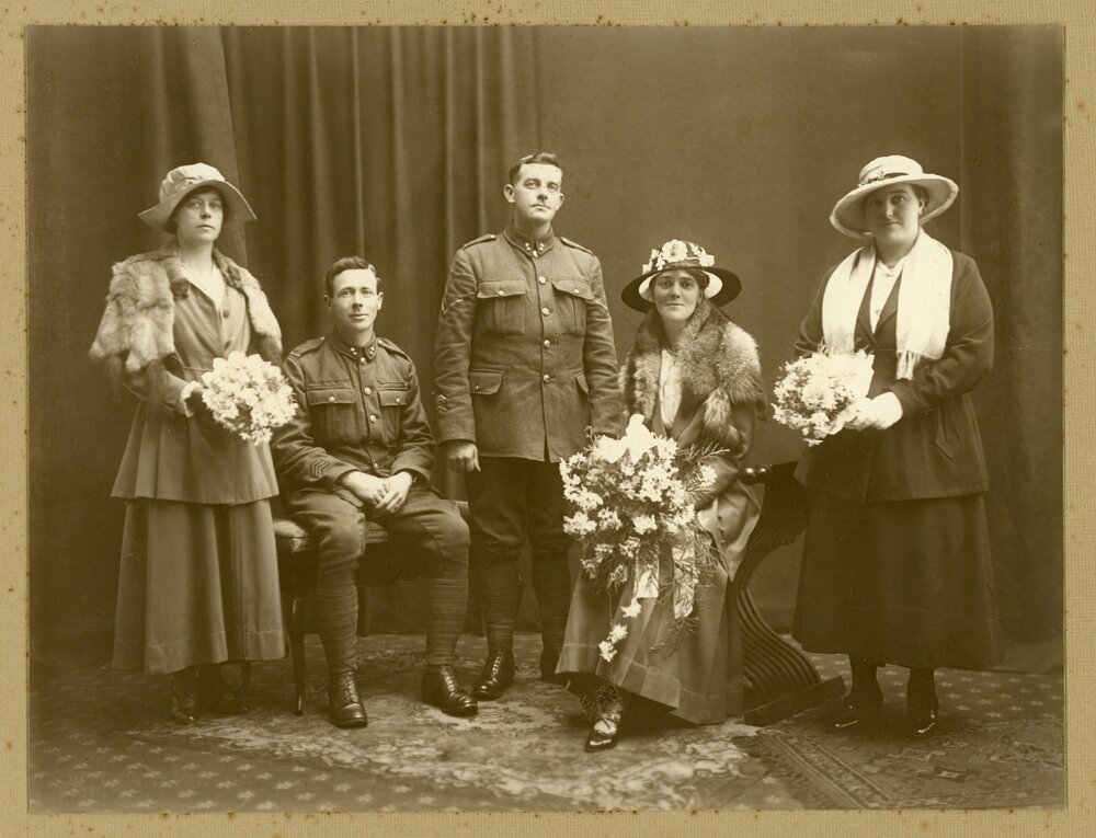 Studio wedding party portrait 