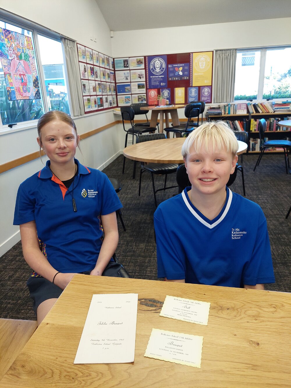 Ball and Banquet tickets and programme from the 75th Jubilee of Rolleston School