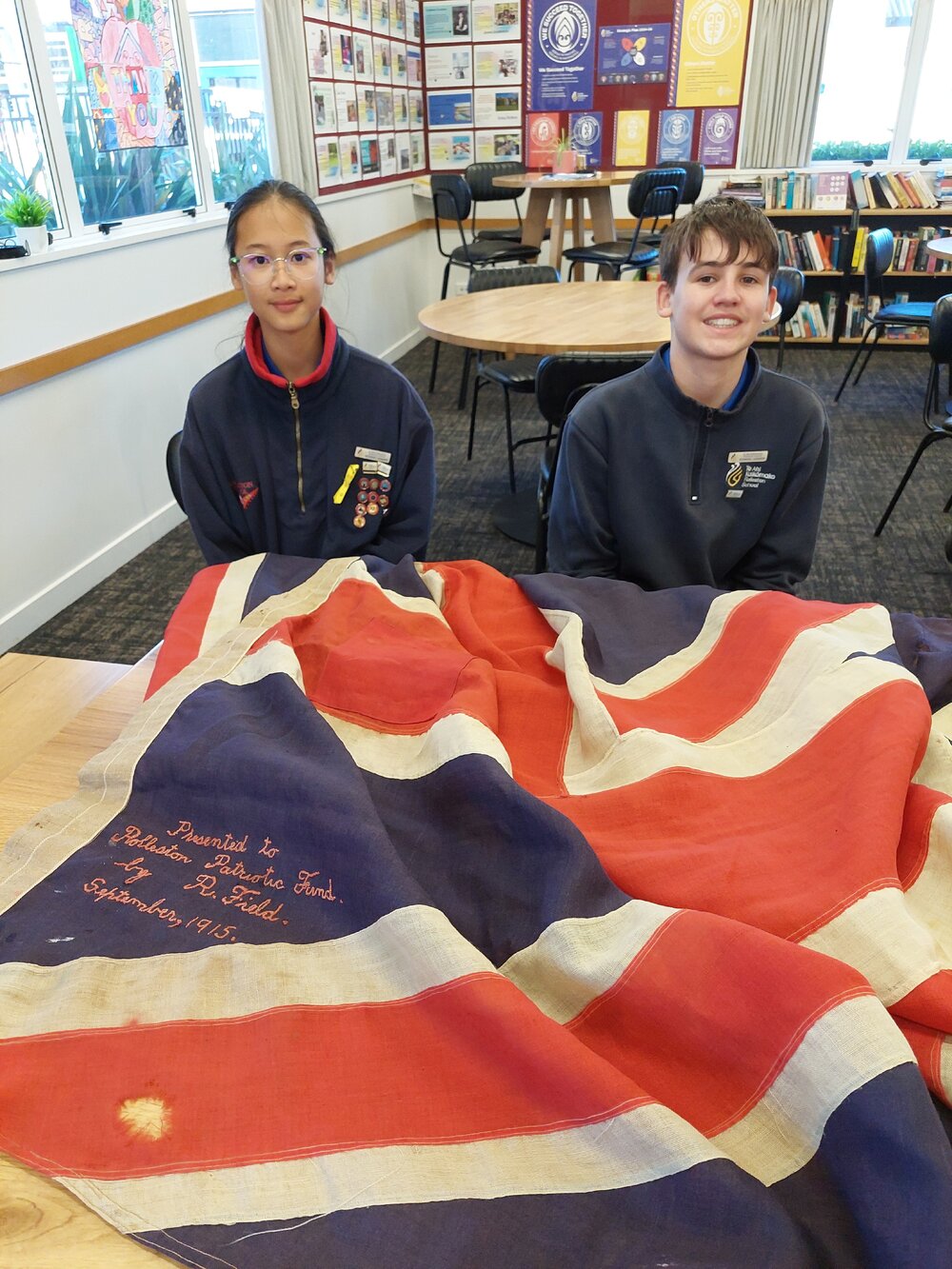 Union Jack flag at Rolleston School