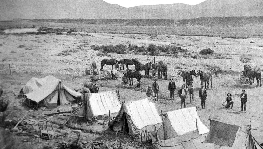 Selwyn water race, Springfield, the workmens camp
