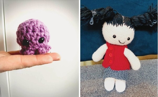 Jayda and her crocheted collection