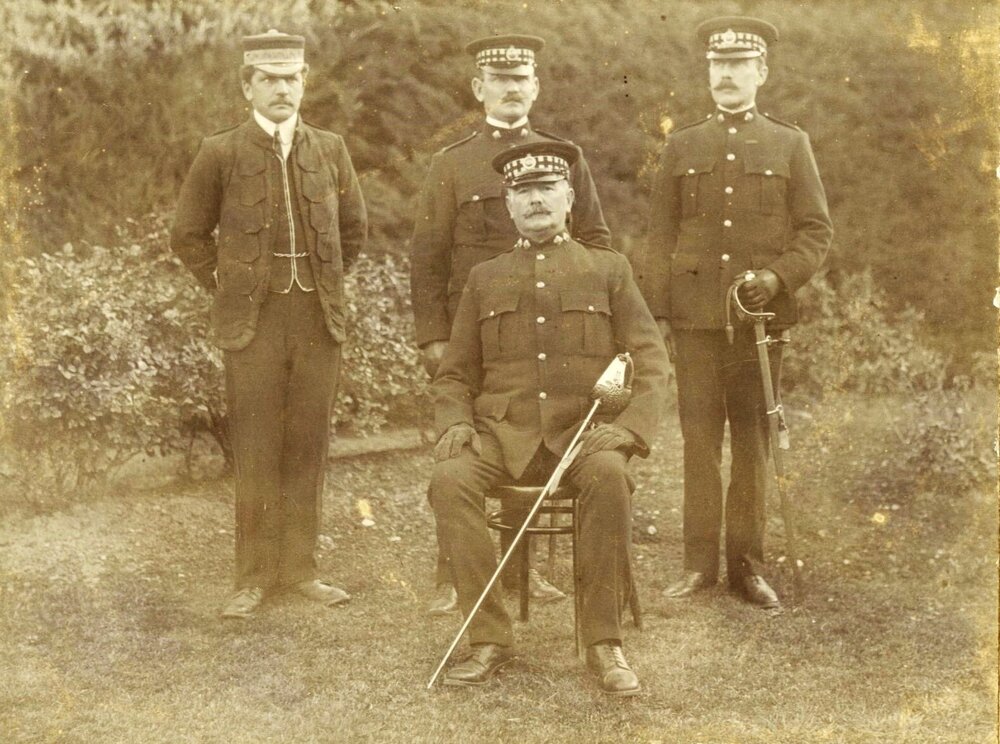 Portrait of soldiers with swords