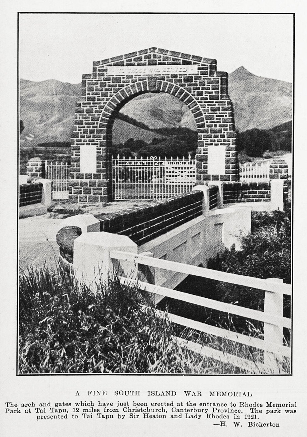 Tai Tapu Domain war memorial