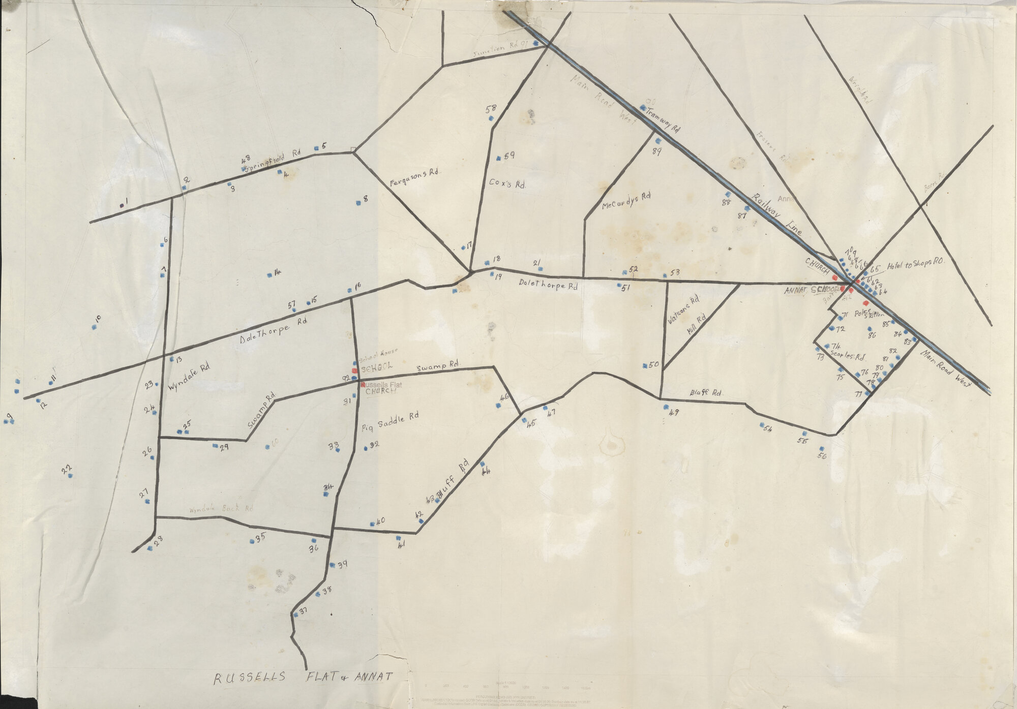 Farm map of Russell's Flat and Annat 