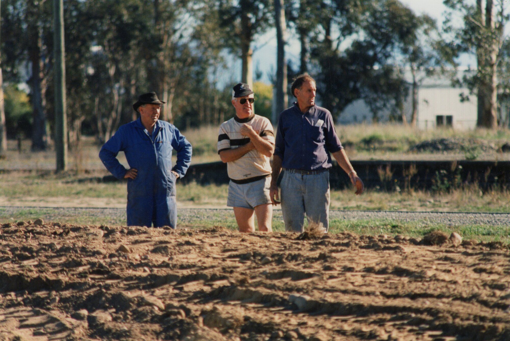 David Foster, Robert Paton and Ken Shearer at the development of the reserve area on Shate Highway 1 opposite Rolleston Railway Station