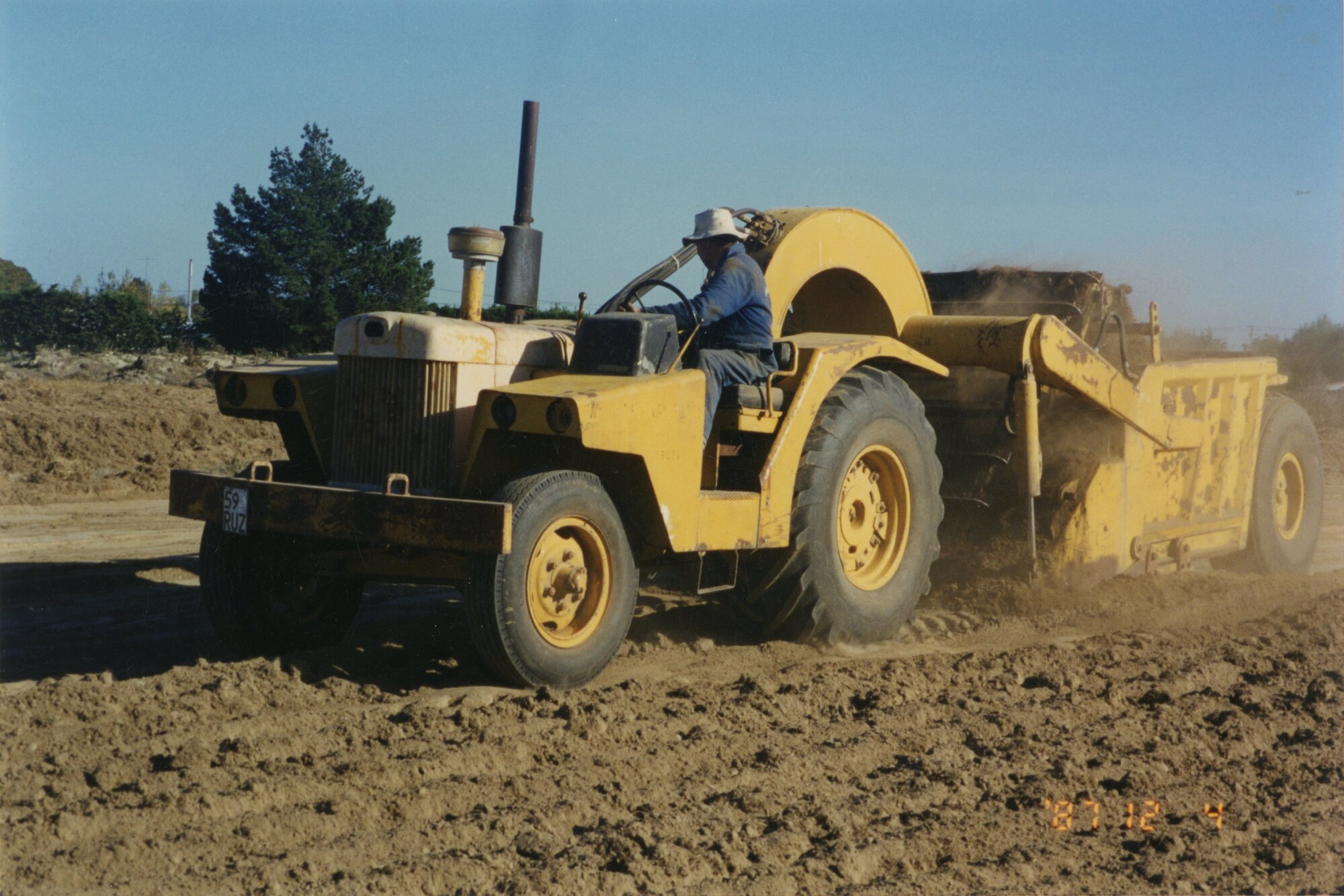 Graeme Howden earthmoving on the reserve area on State Highway 1 opposite Rolleston Railway Station