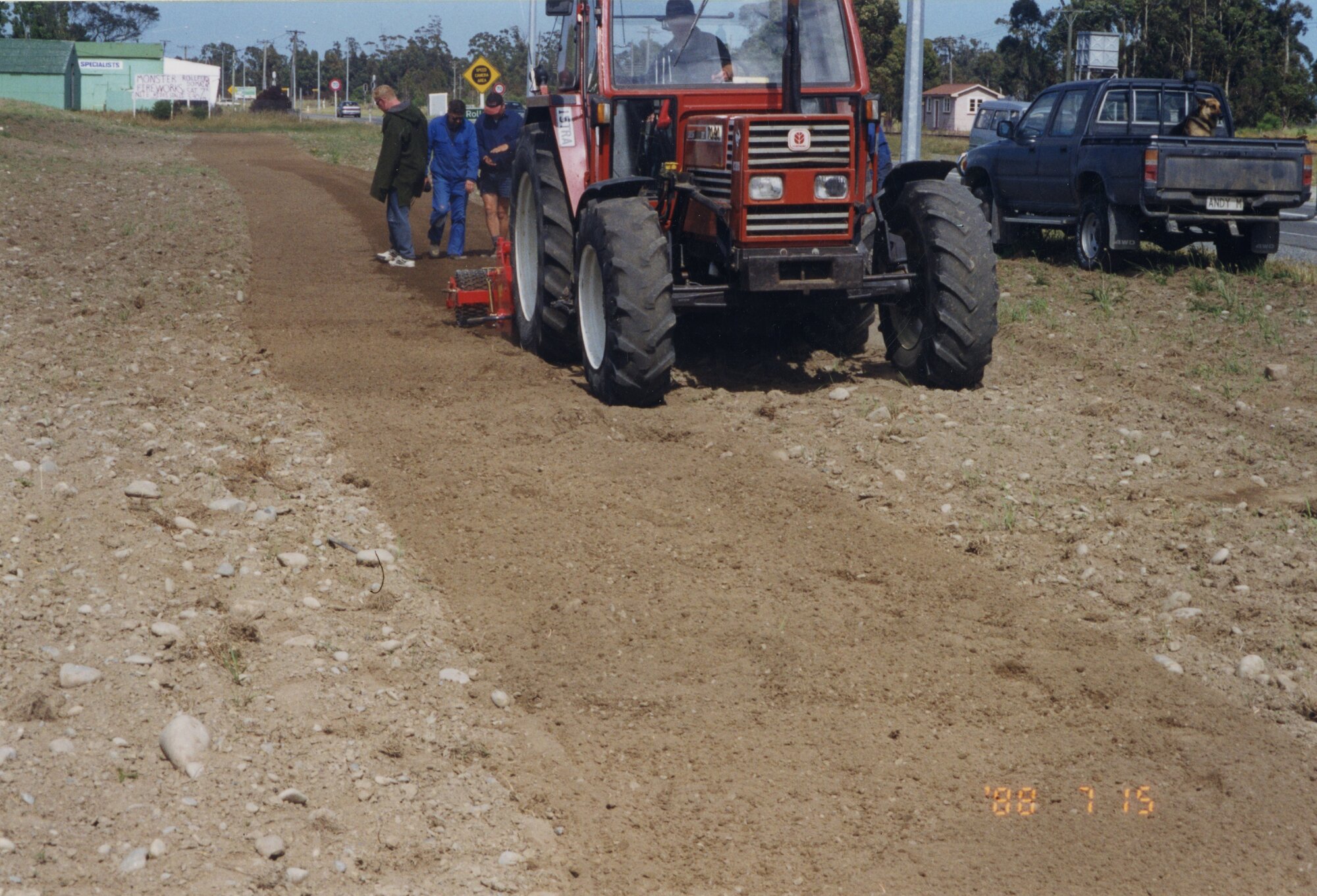 McLenaghan contracting on the reserve area on State Highway 1 opposite Rolleston Railway Station