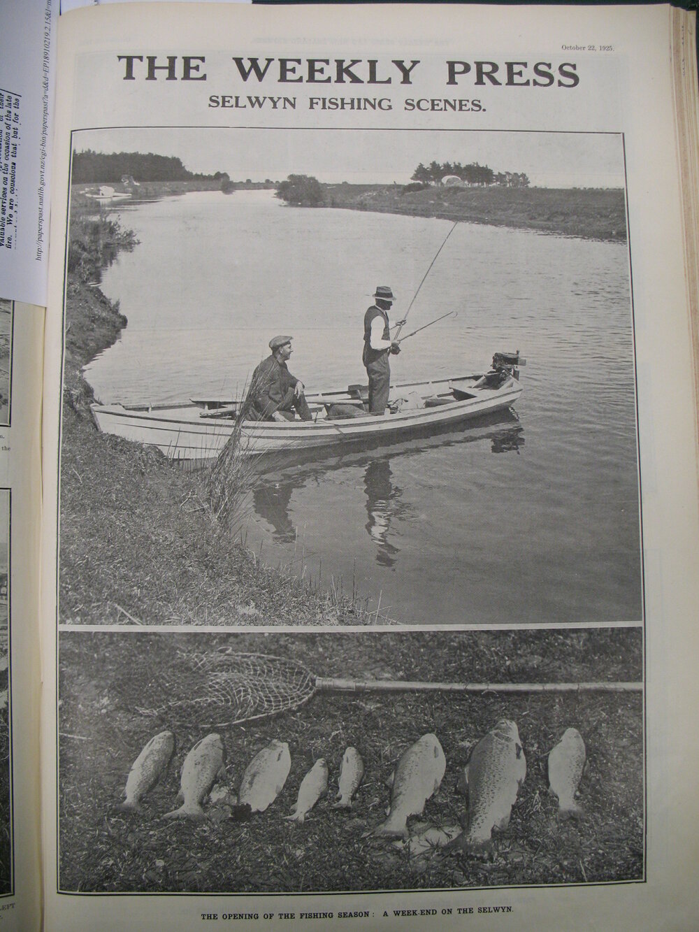 Fising in the Selwyn River at the start of the season 1925
