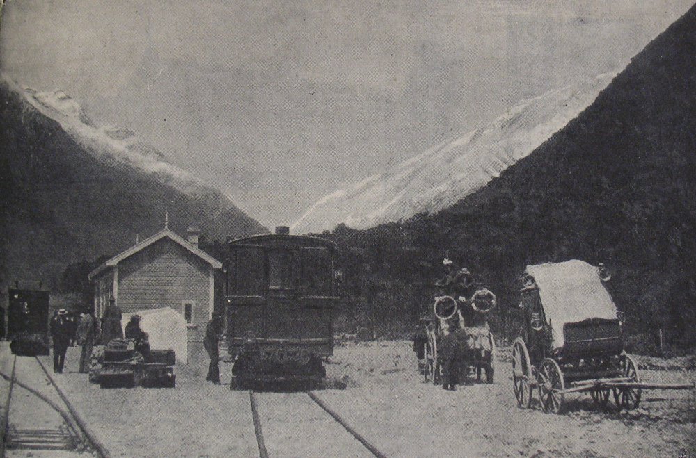 Midland Railway, first train at the Otira Gorge Station