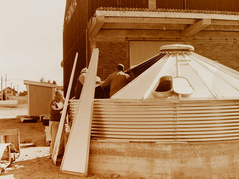 A nearly finished silo