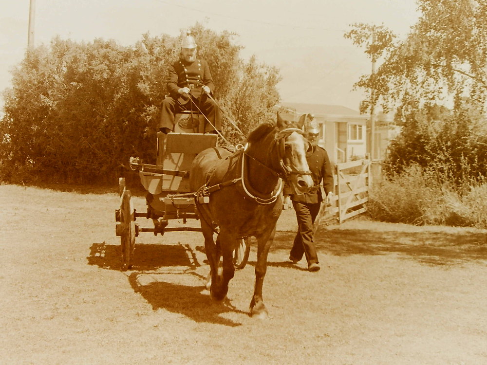 Horse-drawn fire wagon