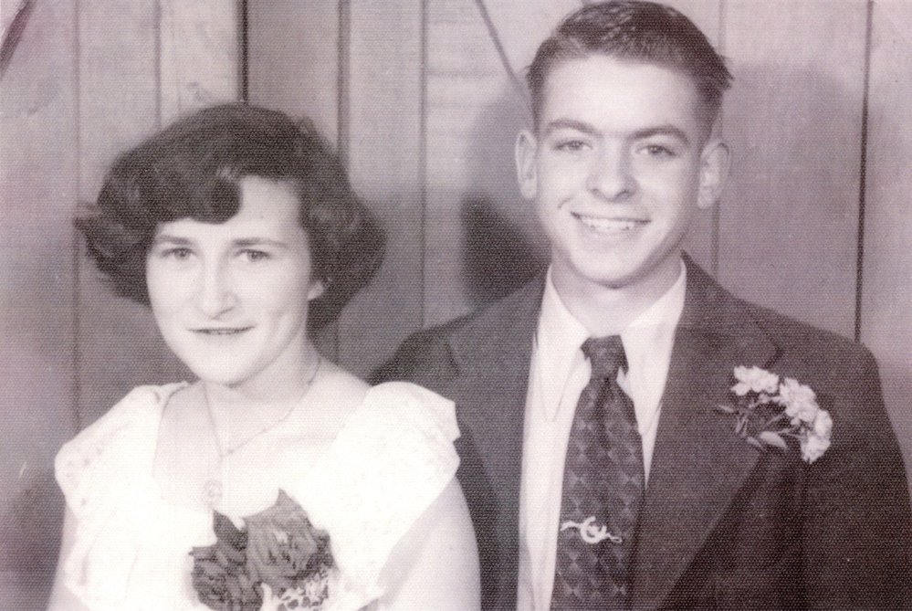 Dressed up couple at party