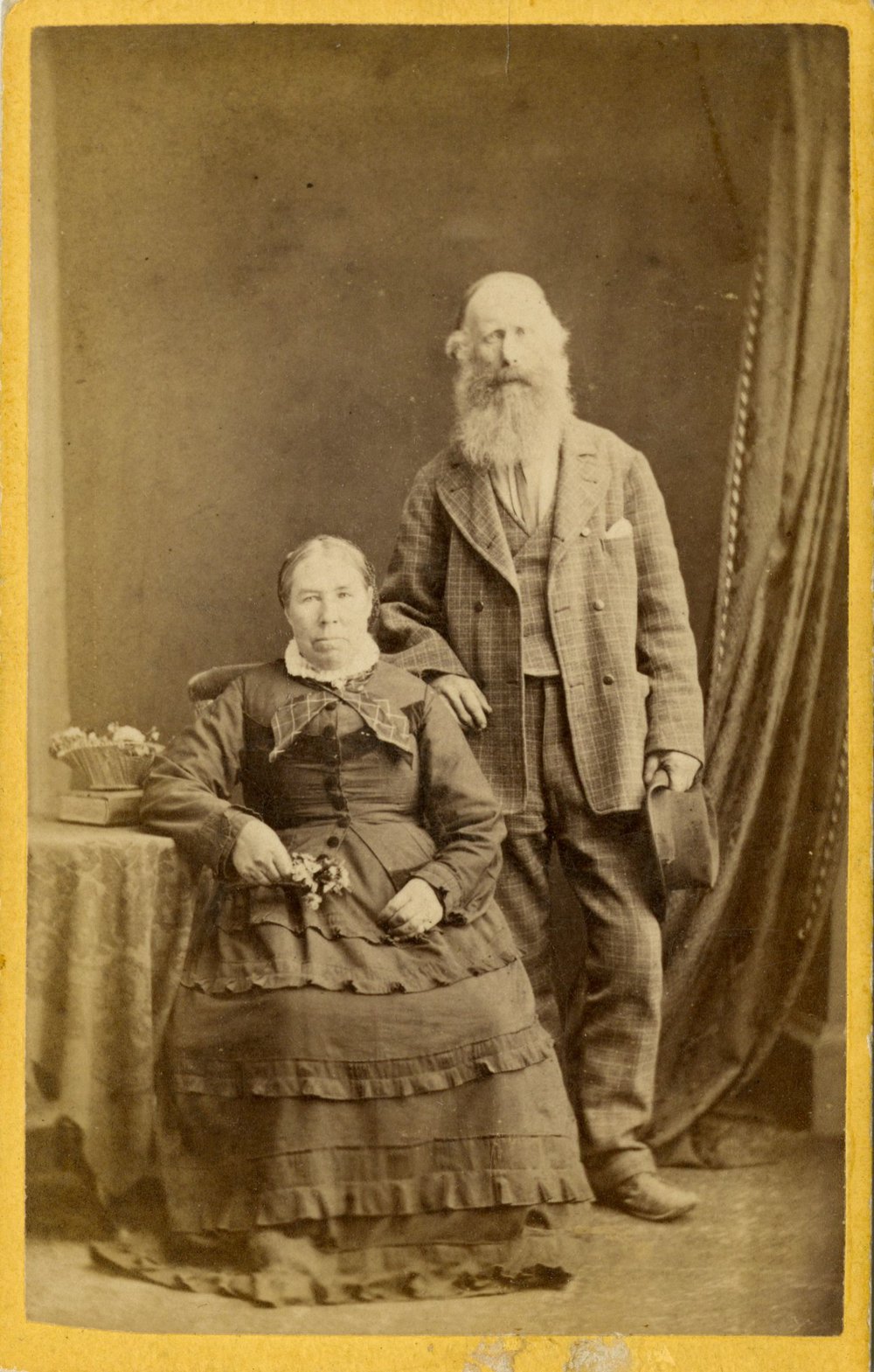 Early studio portrait of couple 