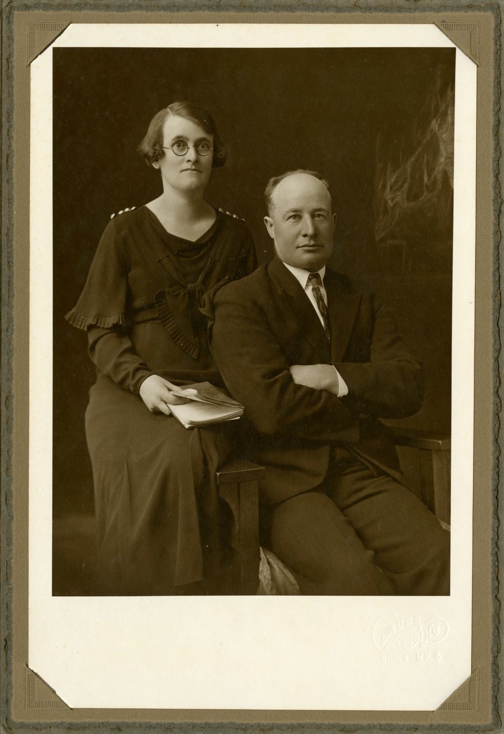 Studio portrait of couple