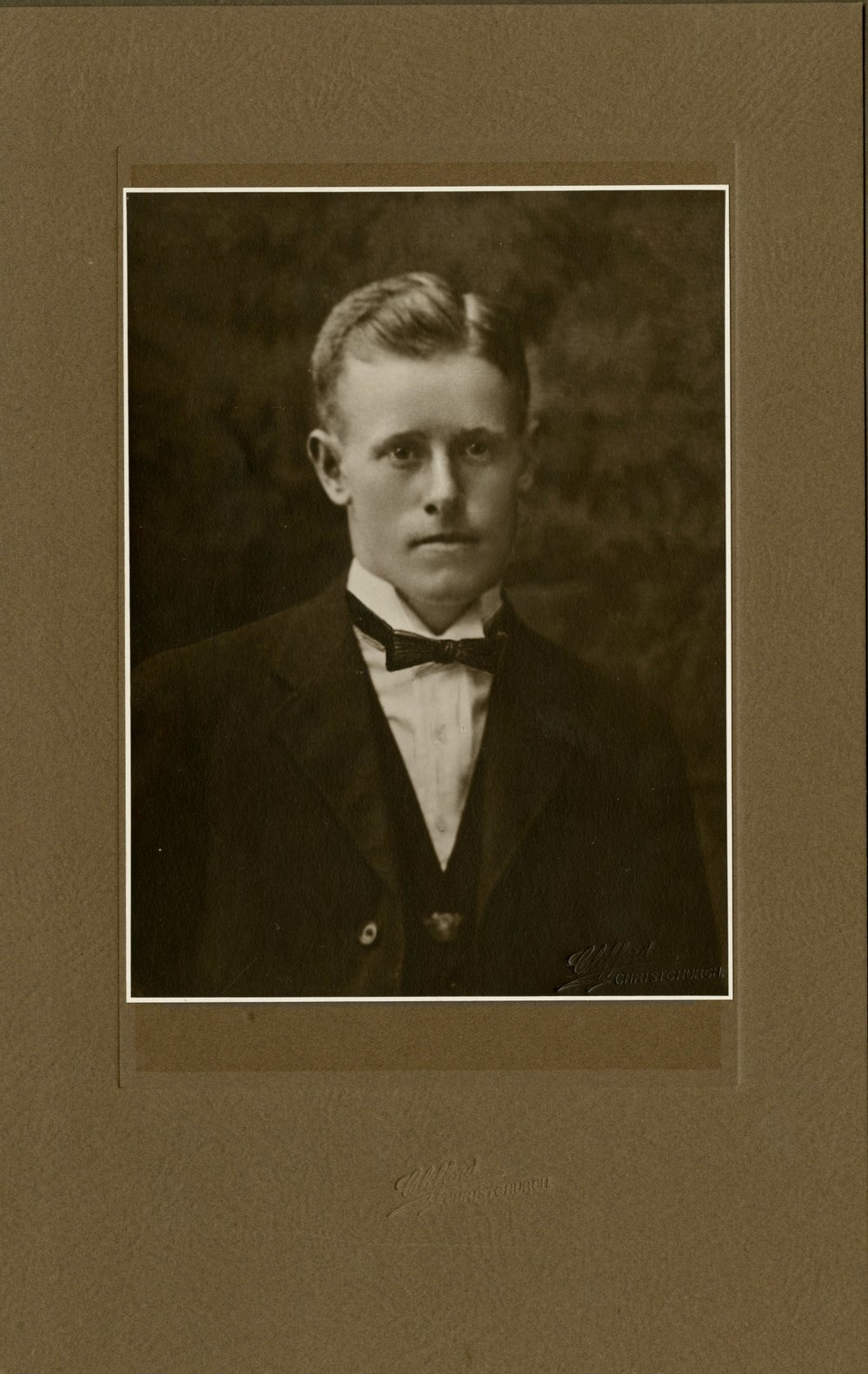 Studio portrait of young man