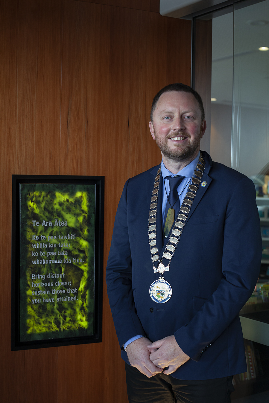 Mayor Sam Broughton at the Whakatuwhera/Official opening of Te Ara Ātea