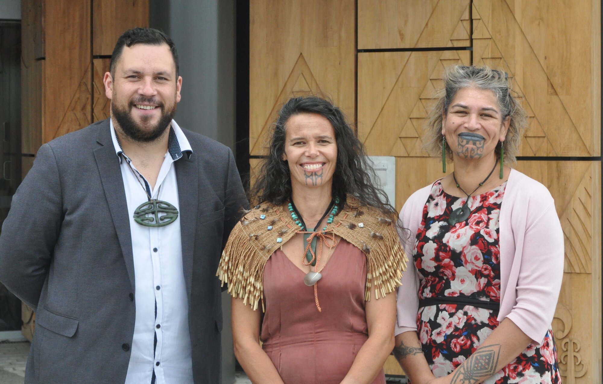 Corban Te Aika, Piri Cowie and Puamiria Parata-Goodall 