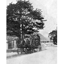 Passenger coach leaving Arthur's Pass for Otira  