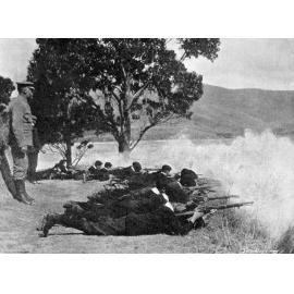 Major Sandford directing the volley firing
