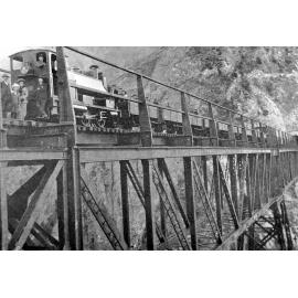 First engine to cross Staircase Gully Bridge, Midland Railway 