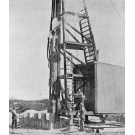 Pile driver at work on the Waikirikiri Selwyn river bridge