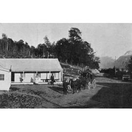 Cobb and Co coach at old Glacier Hotel
