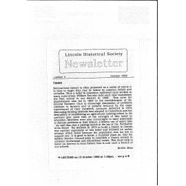 Newsletter / Lincoln Historical Society, No.3 (October 1992)