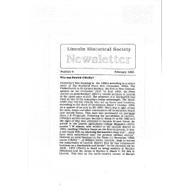 Newsletter / Lincoln Historical Society, No.4 (February 1993)