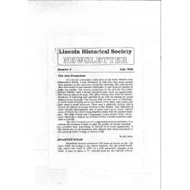 Newsletter / Lincoln Historical Society, No.5 (July 1993)