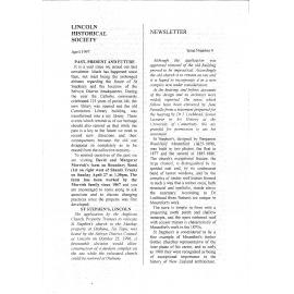 Newsletter / Lincoln Historical Society, No.9 (April 1997)